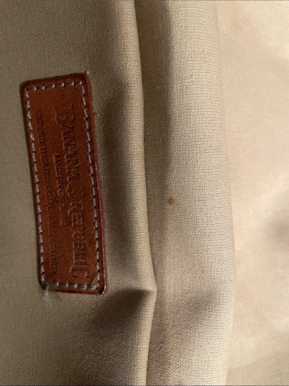 Vintage Banana Republic Brown Leather and Canvas Messenger Bag -